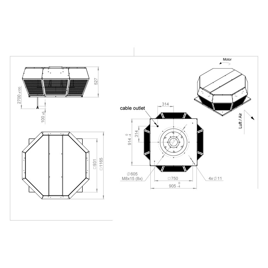 ROOF-H-400 E4 30 вентилятор крышный