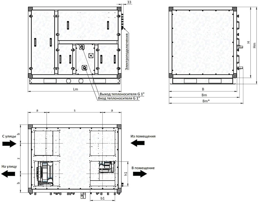 Приточно-вытяжная установка с роторным рекуператором RWN-RR-1300(50c)-ЕС-НЕ2,9-Classic(N)
