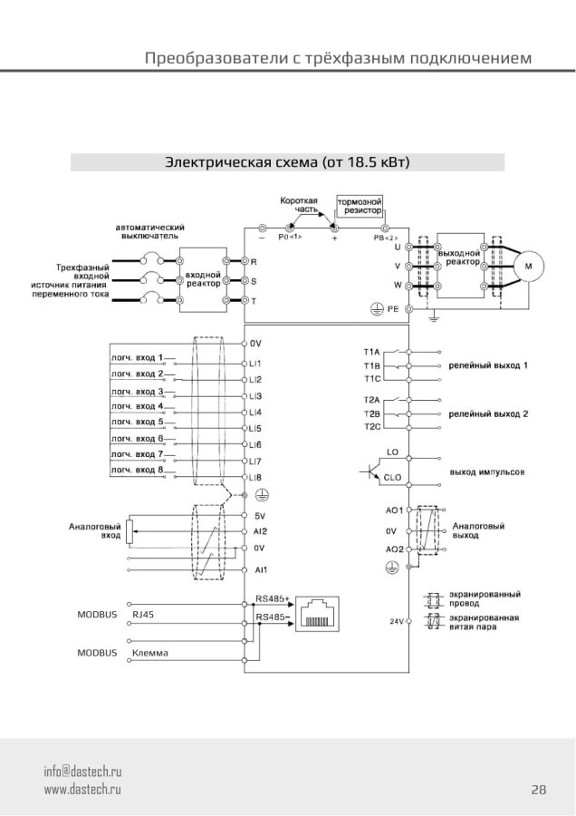 Преобразователь частоты Dastech D32-T3-400G, 400 кВт, 380 В